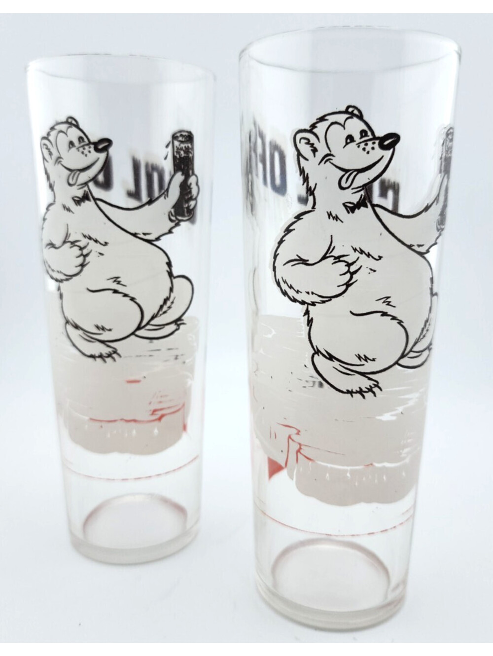 Richardson Cool Off Freeze Glasses – Set of 2 – 7" Vintage Polar Bear Soda Glass